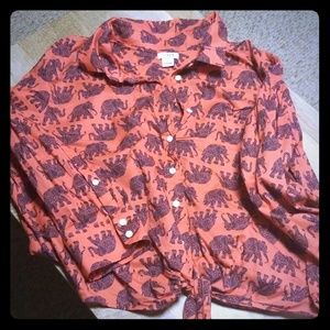 J.Crew tie front button down